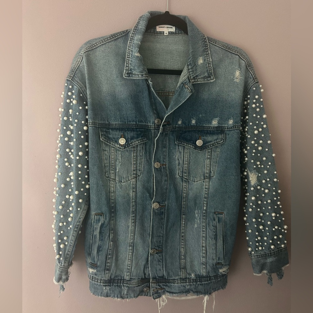 Sunset and Spring Pearl Sleeve Jacket